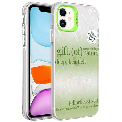 Apple iPhone 11 Kılıf Mermer Desenli Zore Marbello Kapak Yeşil