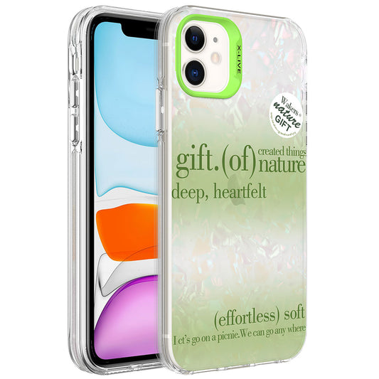 Apple iPhone 11 Kılıf Mermer Desenli Zore Marbello Kapak Yeşil