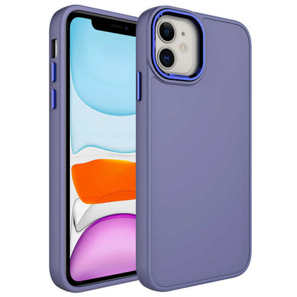 Apple iPhone 11 Kılıf Metal Çerçeve ve Buton Tasarımlı Silikon Zore Luna Kapak