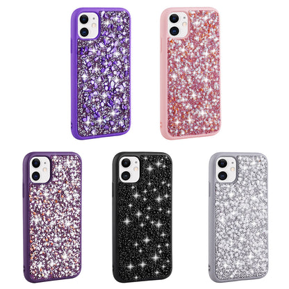 Apple iPhone 11 Kılıf Parlak Taşlı Tasarım Zore Linea Kapak Pembe