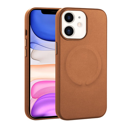 Apple iPhone 11 Kılıf PU Deri M-safe Wireless Şarj Özellikli Zore Derix Kapak Mavi