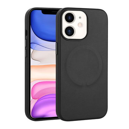 Apple iPhone 11 Kılıf PU Deri M-safe Wireless Şarj Özellikli Zore Derix Kapak Siyah