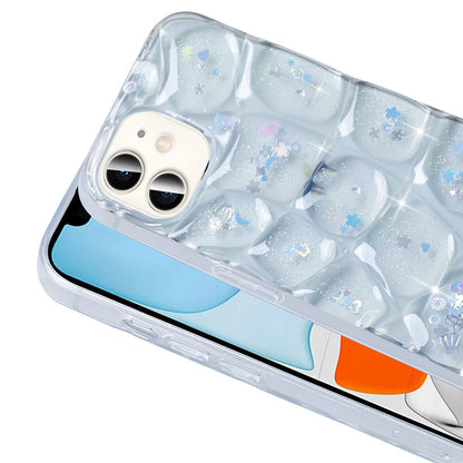 Apple iPhone 11 Kılıf Simli 3D Desenli Zore Hacar Kapak Pembe-Mavi