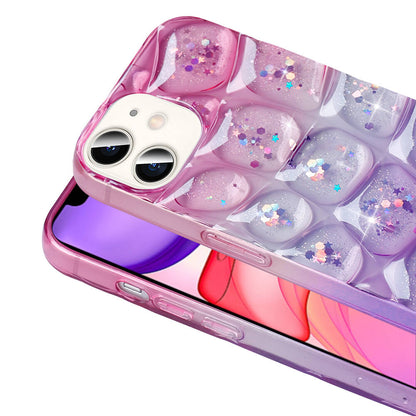 Apple iPhone 11 Kılıf Simli 3D Desenli Zore Hacar Kapak Pembe-Mor