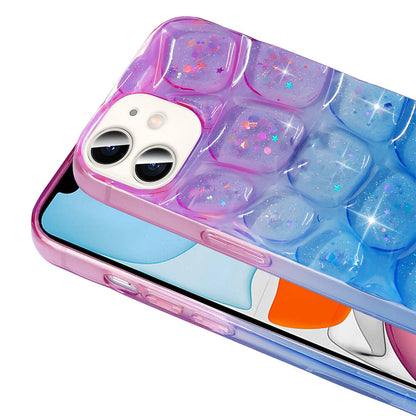 Apple iPhone 11 Kılıf Simli 3D Desenli Zore Hacar Kapak Mor-Mavi