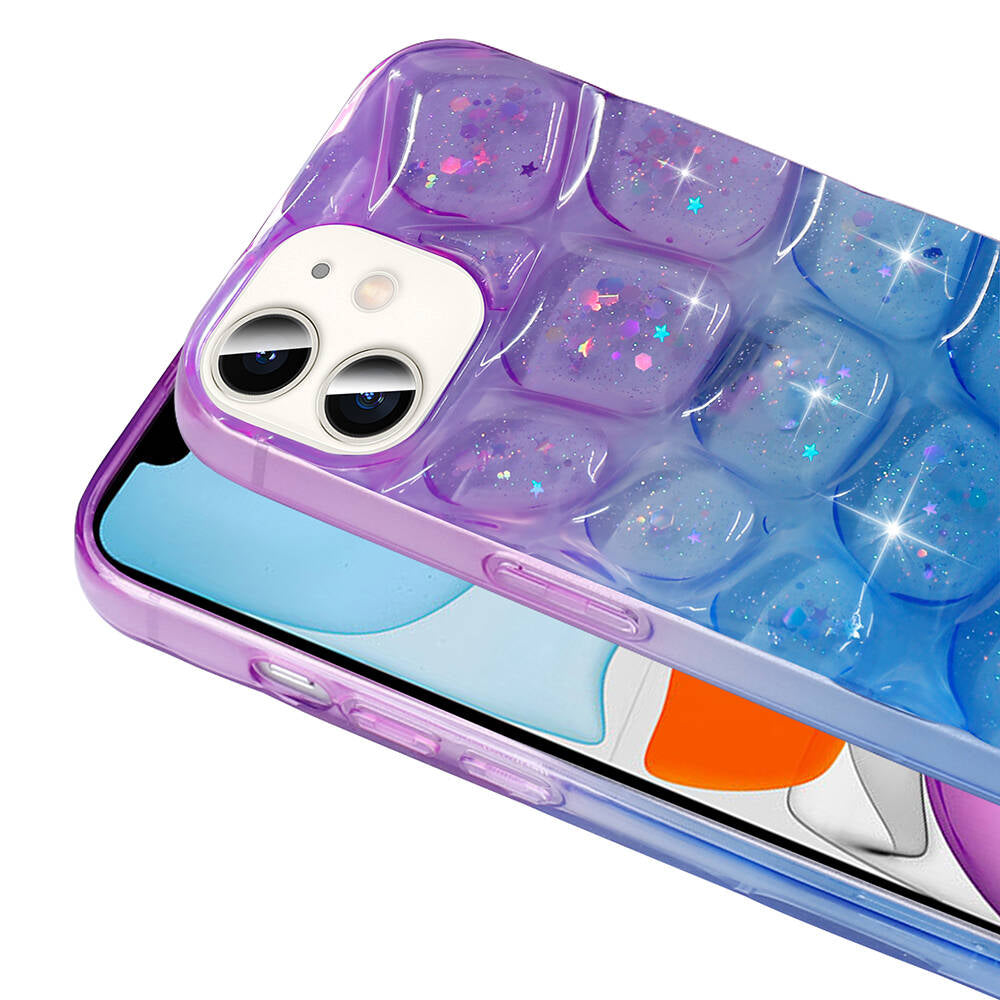 Apple iPhone 11 Kılıf Simli 3D Desenli Zore Hacar Kapak Beyaz