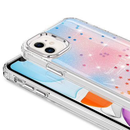 Apple iPhone 11 Kılıf Simli Desenli Parlak Zore Task Kapak Mavi