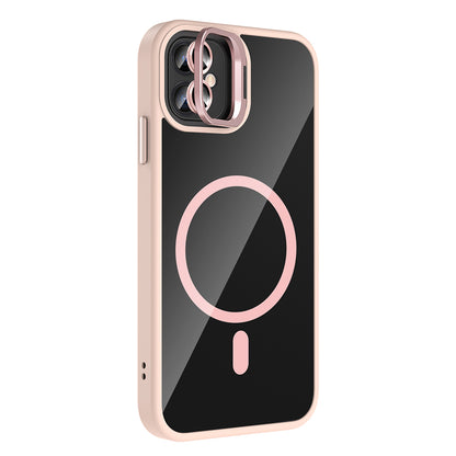 Apple iPhone 11 Kılıf Standlı ve Kamera Lens Hediyeli M-Safe Şarj Özellikli Zore Etro Kapak Desert Titanyum