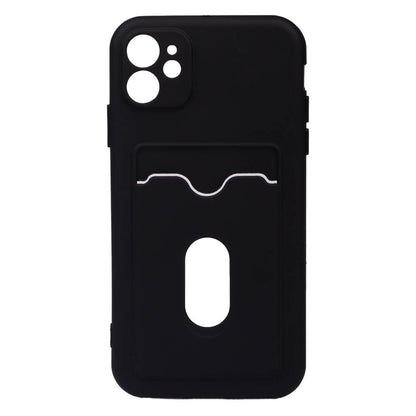 Apple iPhone 11 Kılıf Zore Dora Kartlıklı Silikon Kapak Siyah