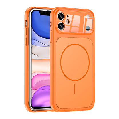 Apple iPhone 11 Kılıf Zore M-Safe Şarj Özellikli Kamera Korumalı Formen Kapak Gümüş