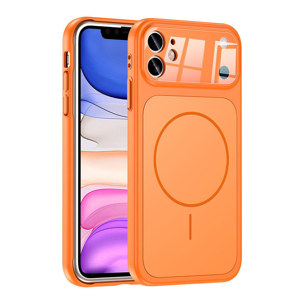 Apple iPhone 11 Kılıf Zore M-Safe Şarj Özellikli Kamera Korumalı Formen Kapak Gold