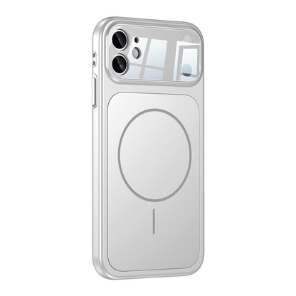 Apple iPhone 11 Kılıf Zore M-Safe Şarj Özellikli Kamera Korumalı Formen Kapak Gümüş