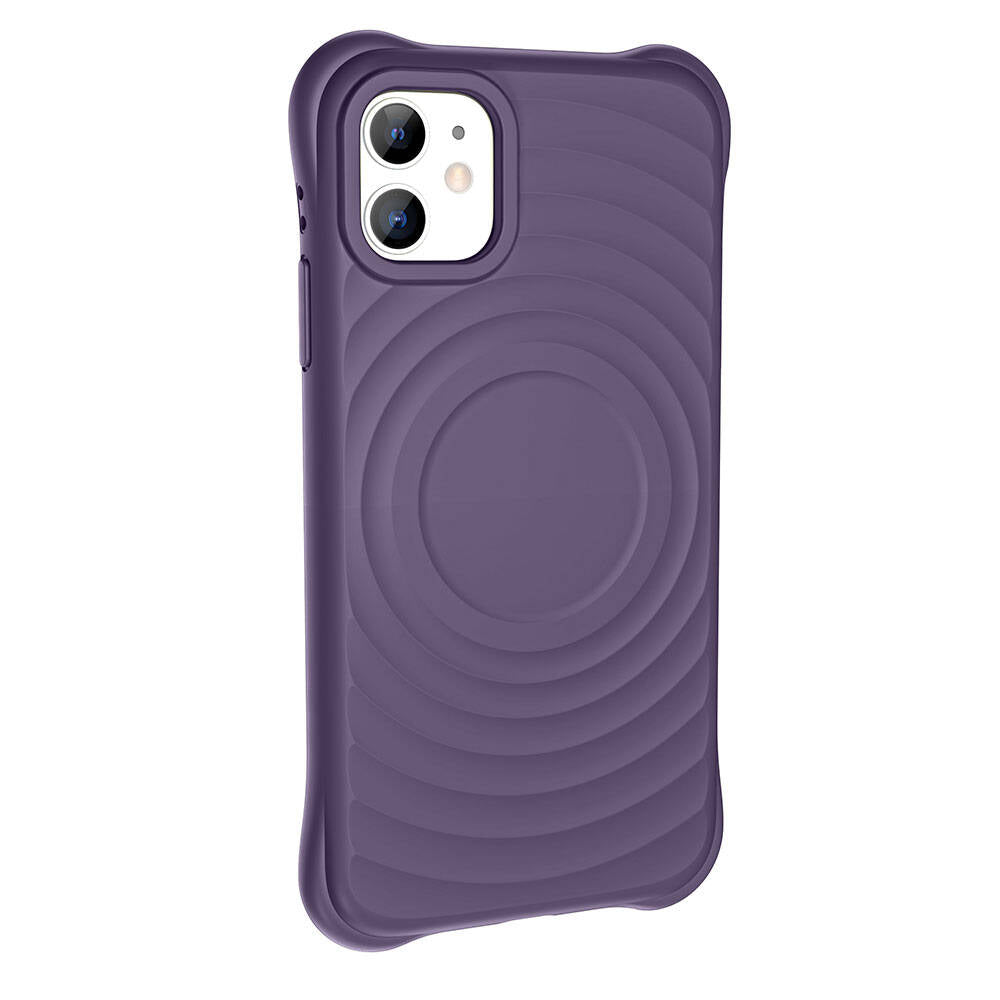 Apple iPhone 11 M-safe Şarj Özellikli Airbagli Mat Görünümlü Zore Hepi Kapak Derin Mor