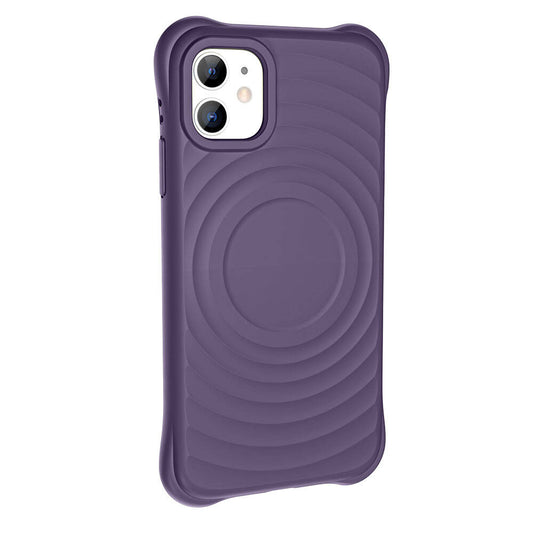 Apple iPhone 11 M-safe Şarj Özellikli Airbagli Mat Görünümlü Zore Hepi Kapak Derin Mor