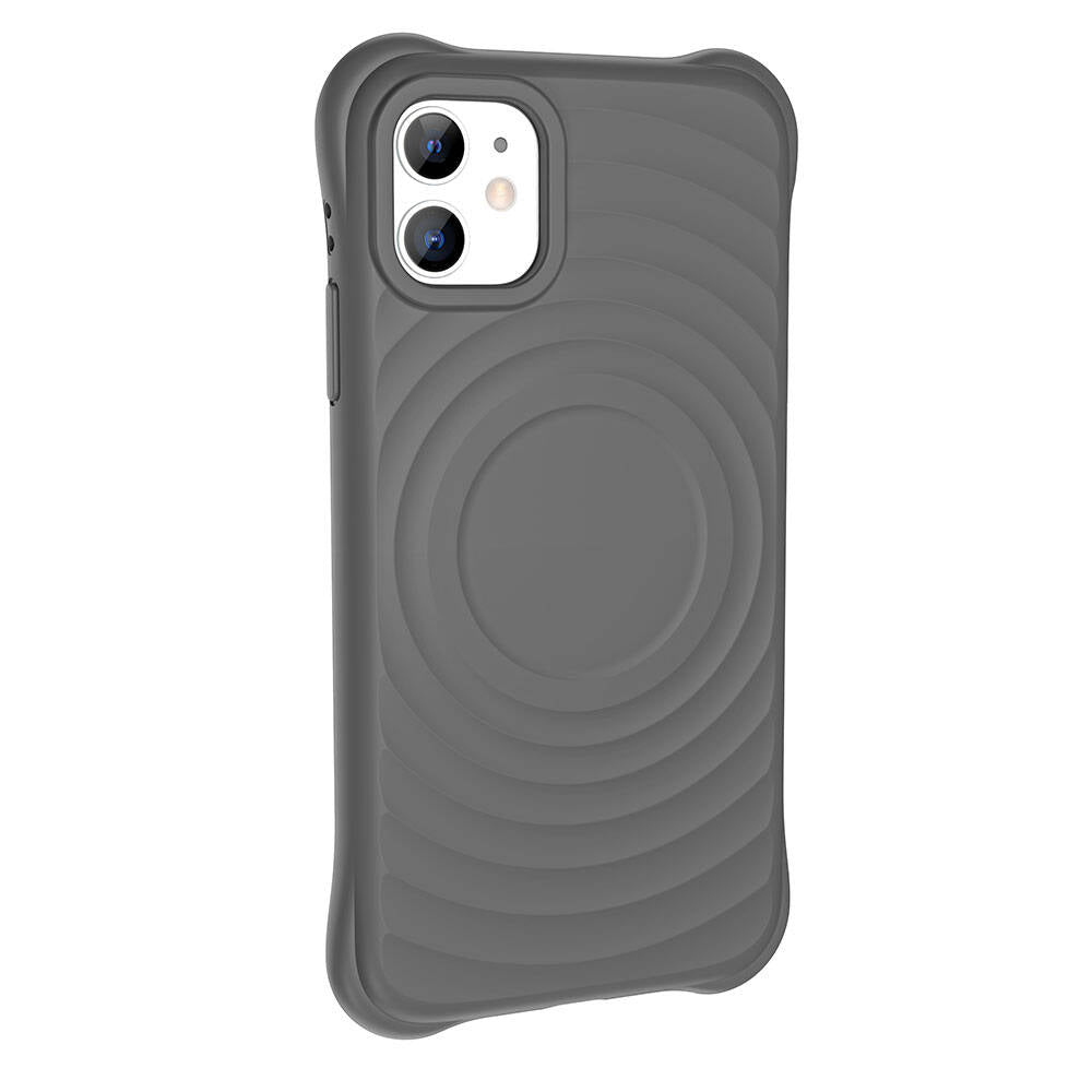 Apple iPhone 11 M-safe Şarj Özellikli Airbagli Mat Görünümlü Zore Hepi Kapak Gri