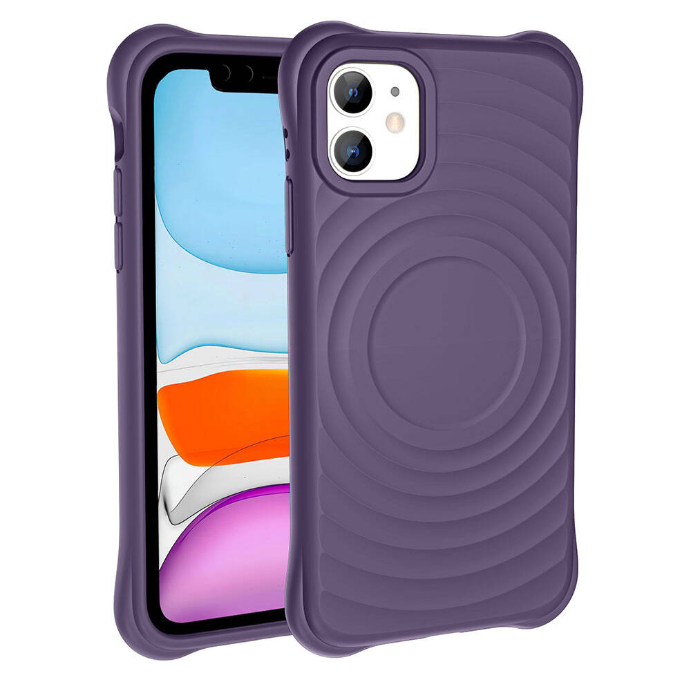 Apple iPhone 11 M-safe Şarj Özellikli Airbagli Mat Görünümlü Zore Hepi Kapak Beyaz