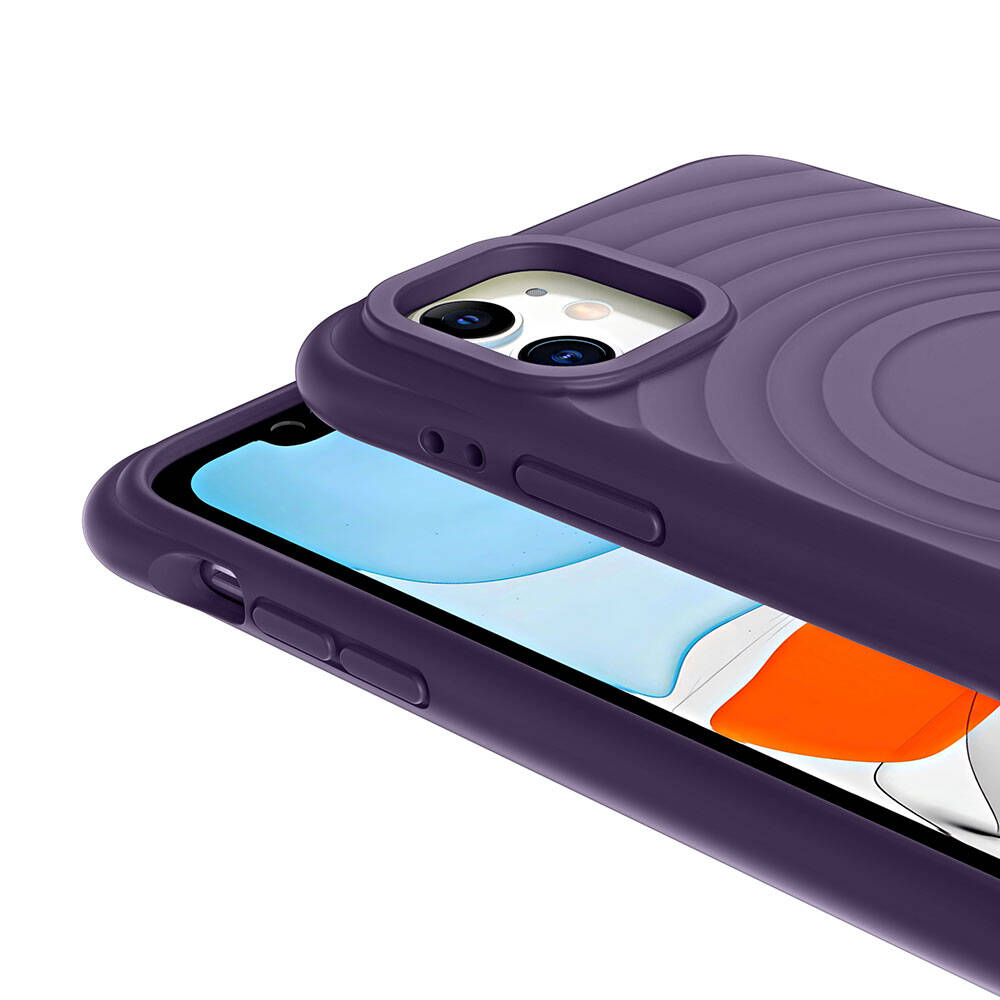 Apple iPhone 11 M-safe Şarj Özellikli Airbagli Mat Görünümlü Zore Hepi Kapak Pembe Açık