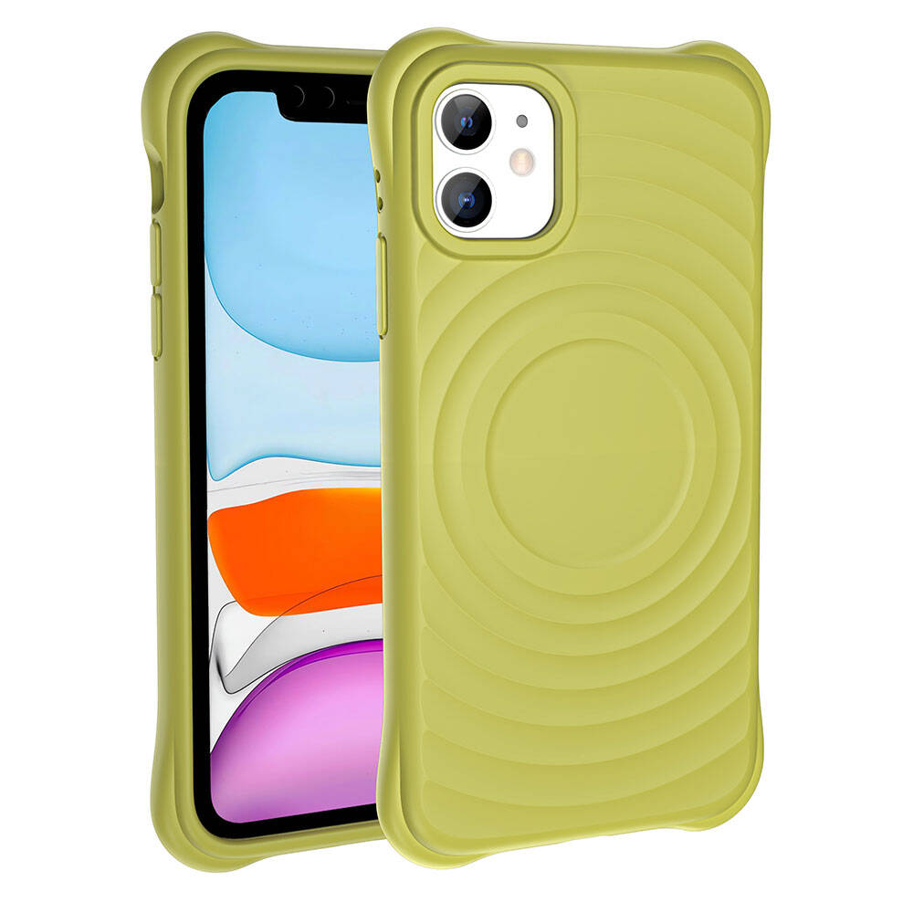 Apple iPhone 11 M-safe Şarj Özellikli Airbagli Mat Görünümlü Zore Hepi Kapak Gri