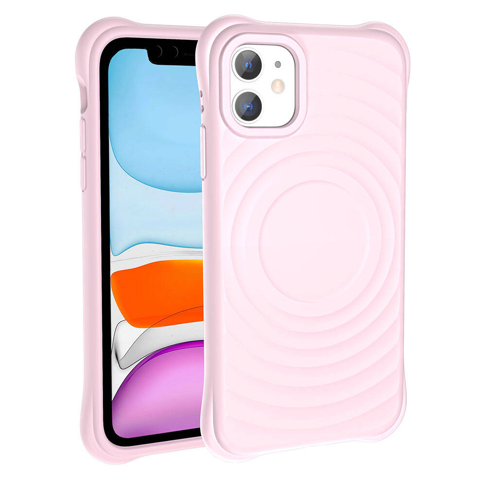 Apple iPhone 11 M-safe Şarj Özellikli Airbagli Mat Görünümlü Zore Hepi Kapak Siyah