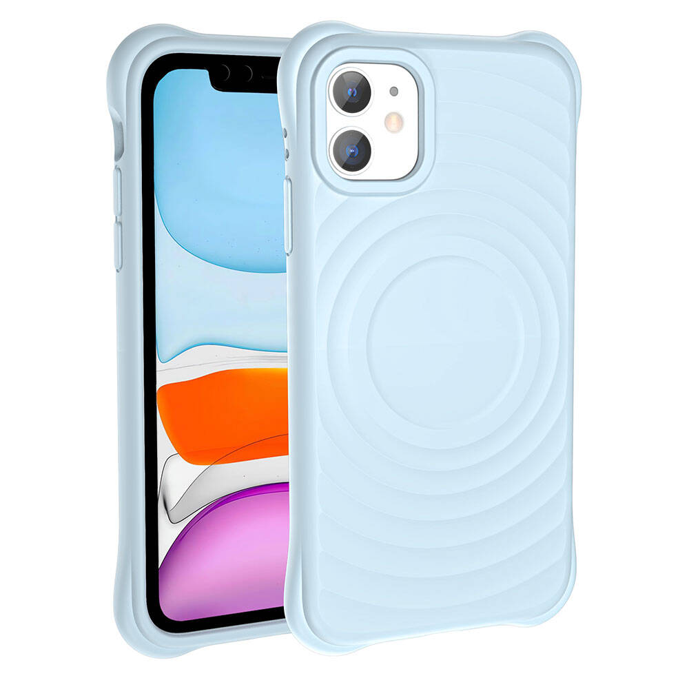 Apple iPhone 11 M-safe Şarj Özellikli Airbagli Mat Görünümlü Zore Hepi Kapak Yeşil