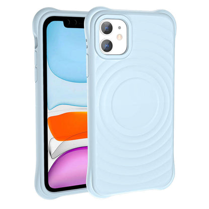 Apple iPhone 11 M-safe Şarj Özellikli Airbagli Mat Görünümlü Zore Hepi Kapak Gri