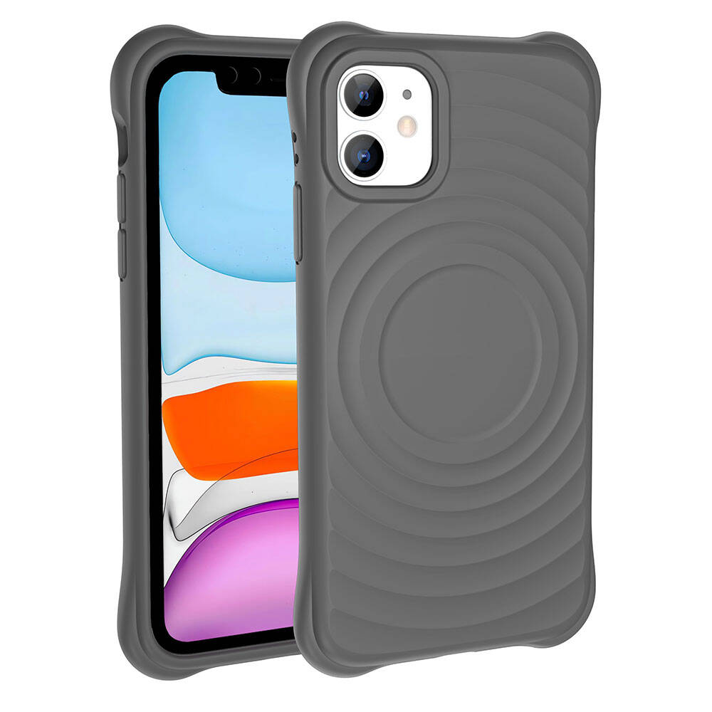 Apple iPhone 11 M-safe Şarj Özellikli Airbagli Mat Görünümlü Zore Hepi Kapak Beyaz