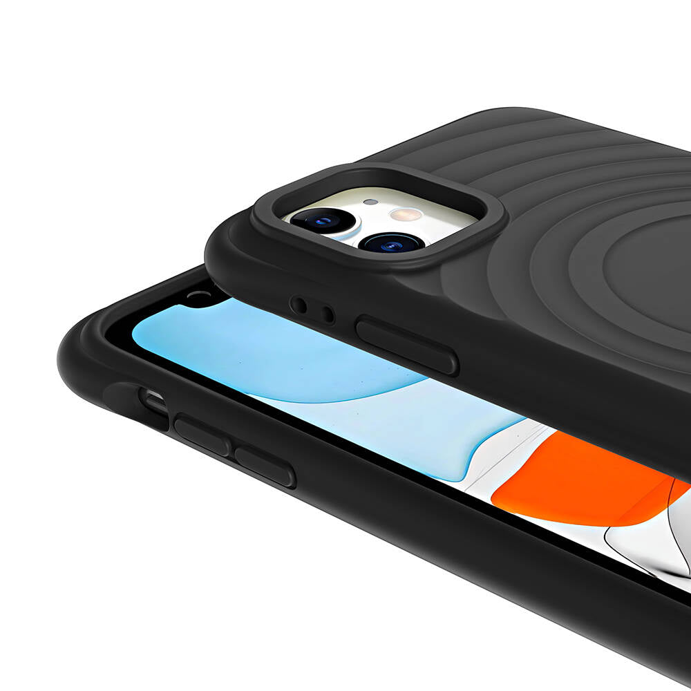 Apple iPhone 11 M-safe Şarj Özellikli Airbagli Mat Görünümlü Zore Hepi Kapak Pembe Açık