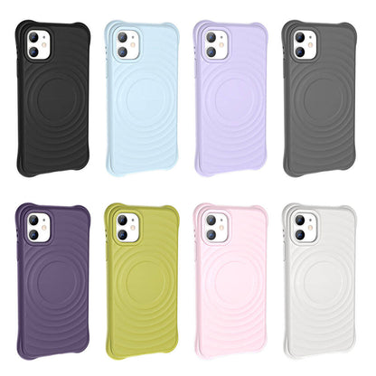 Apple iPhone 11 M-safe Şarj Özellikli Airbagli Mat Görünümlü Zore Hepi Kapak Pembe Açık