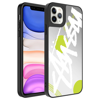 Apple iPhone 11 Pro Max Kılıf Aynalı Desenli Kamera Korumalı Parlak Zore Mirror Kapak Yazı