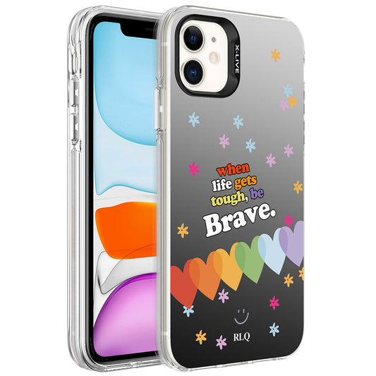 Apple iPhone 12 Kılıf Desenli Zore Silver Sert Kapak Kalp