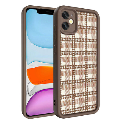 Apple iPhone 12 Kılıf Kamera Korumalı Baskılı Arka Yüzey Zore Klas Kapak Açık Kahve