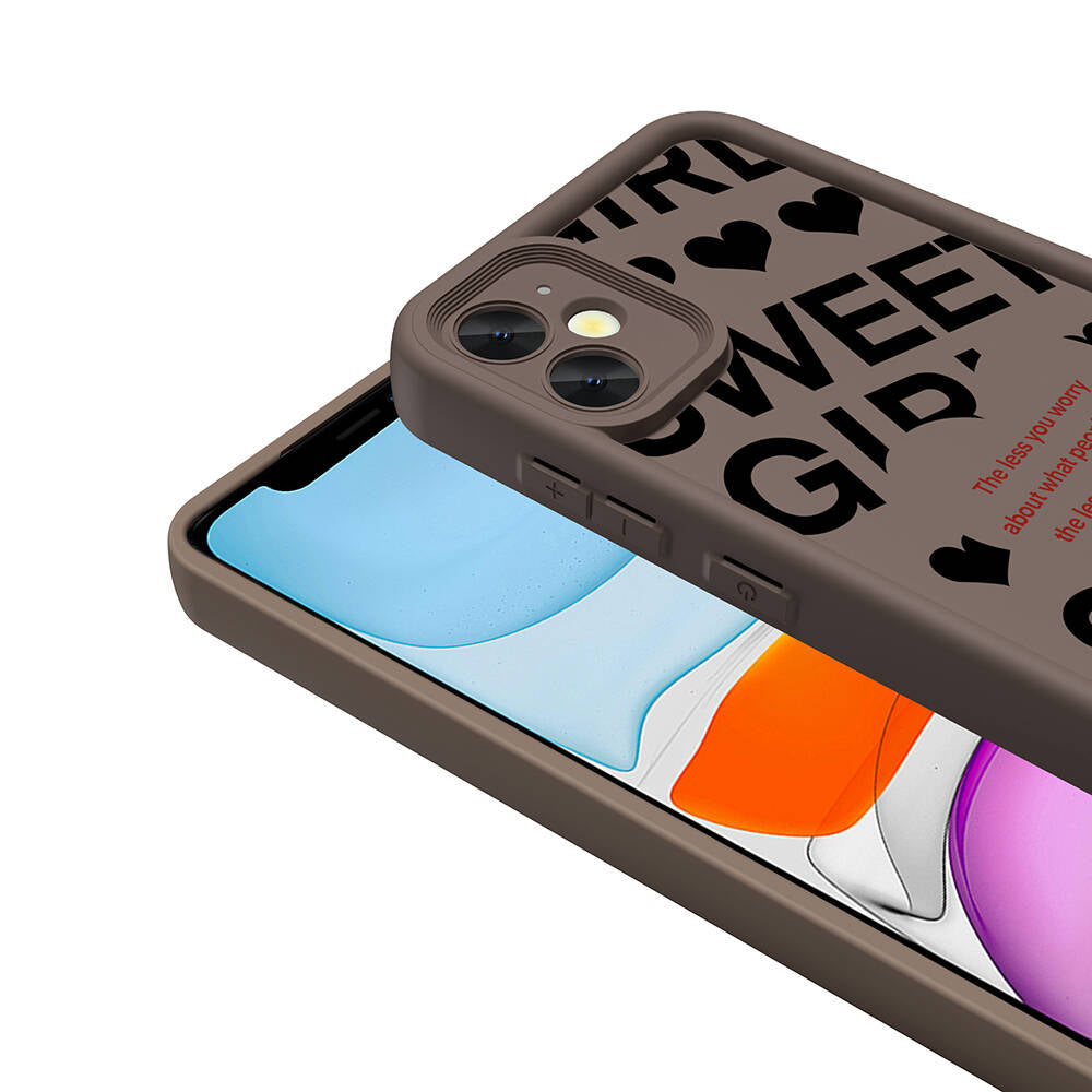 Apple iPhone 12 Kılıf Kamera Korumalı Baskılı Arka Yüzey Zore Klas Kapak Beyaz