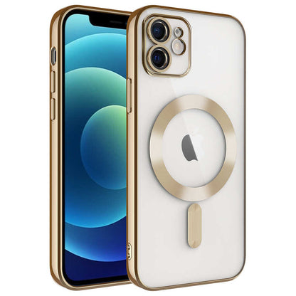 Apple iPhone 12 Kılıf Kamera Korumalı M-safe Wireless Şarj Özellikli Zore Demre Kapak