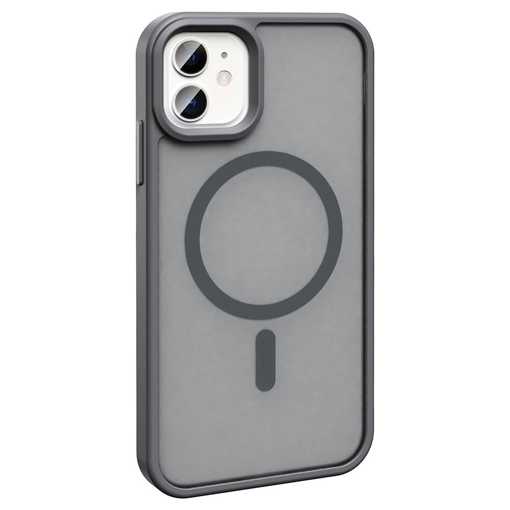 Apple iPhone 12 Kılıf M-safe Şarj Özellikli Mat Arka Yüzey Zore Sio Kapak Açık Yeşil