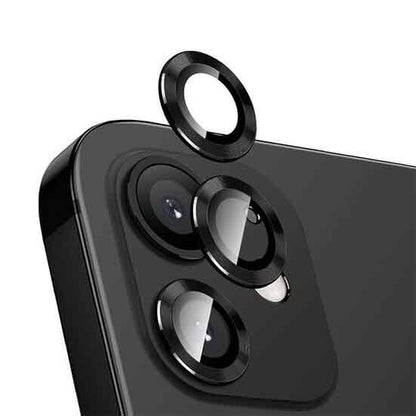 Apple iPhone 12 Mini Zore CL-12 Premium Safir Parmak İzi Bırakmayan Anti-Reflective Kamera Lens Koruyucu Siyah