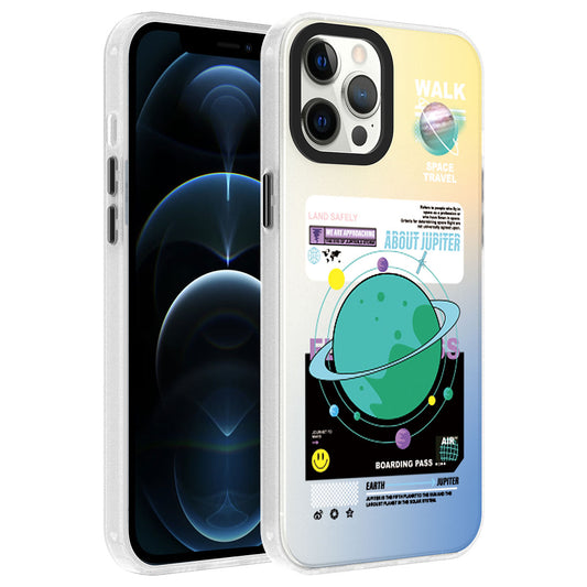 Apple iPhone 12 Pro Kılıf Desenli Zore Dragon Sert Kapak Gezegen