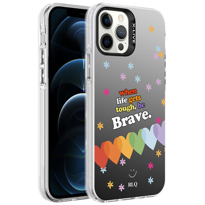 Apple iPhone 12 Pro Kılıf Desenli Zore Silver Sert Kapak Kalp