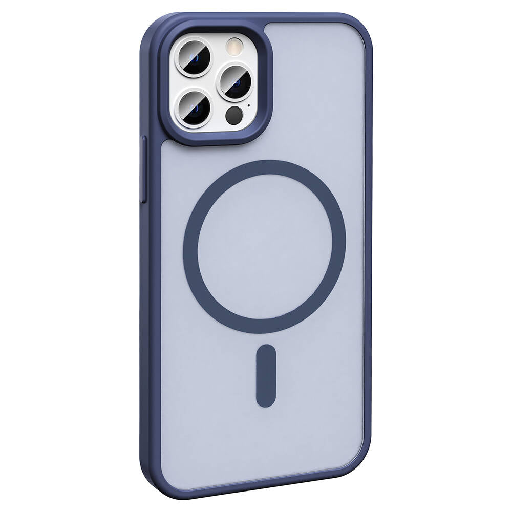 Apple iPhone 12 Pro Kılıf M-safe Şarj Özellikli Mat Arka Yüzey Zore Sio Kapak Koyu Yeşil