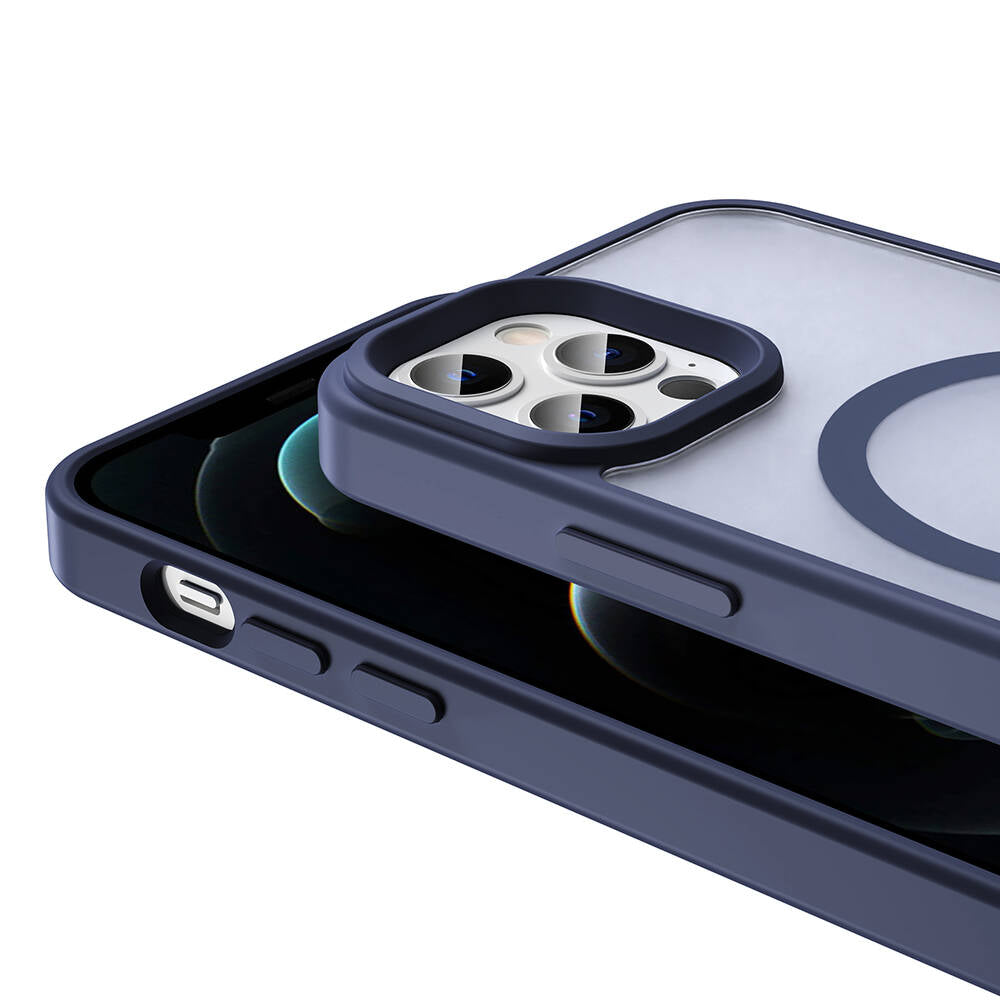 Apple iPhone 12 Pro Kılıf M-safe Şarj Özellikli Mat Arka Yüzey Zore Sio Kapak Siyah