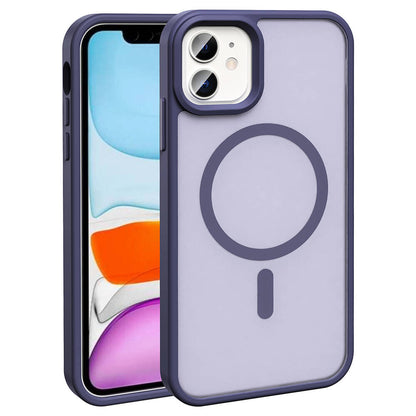 Apple iPhone 12 Pro Kılıf M-safe Şarj Özellikli Mat Arka Yüzey Zore Sio Kapak Derin Mor