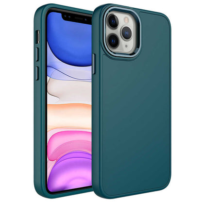 Apple iPhone 12 Pro Kılıf Metal Çerçeve ve Buton Tasarımlı Silikon Zore Luna Kapak