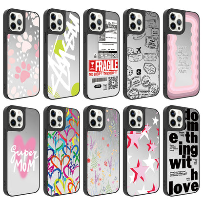 Apple iPhone 12 Pro Max Kılıf Aynalı Desenli Kamera Korumalı Parlak Zore Mirror Kapak Yıldız