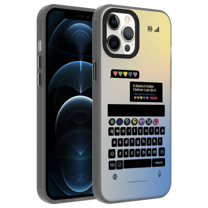 Apple iPhone 12 Pro Max Kılıf Desenli Zore Dragon Sert Kapak Klavye