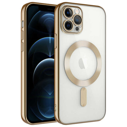 Apple iPhone 12 Pro Max Kılıf Kamera Korumalı M-safe Wireless Şarj Özellikli Zore Demre Kapak