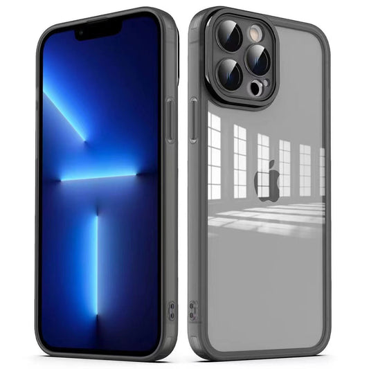 Apple iPhone 12 Pro Max Kılıf Kamera Korumalı Transparan Zore Post Kapak Siyah