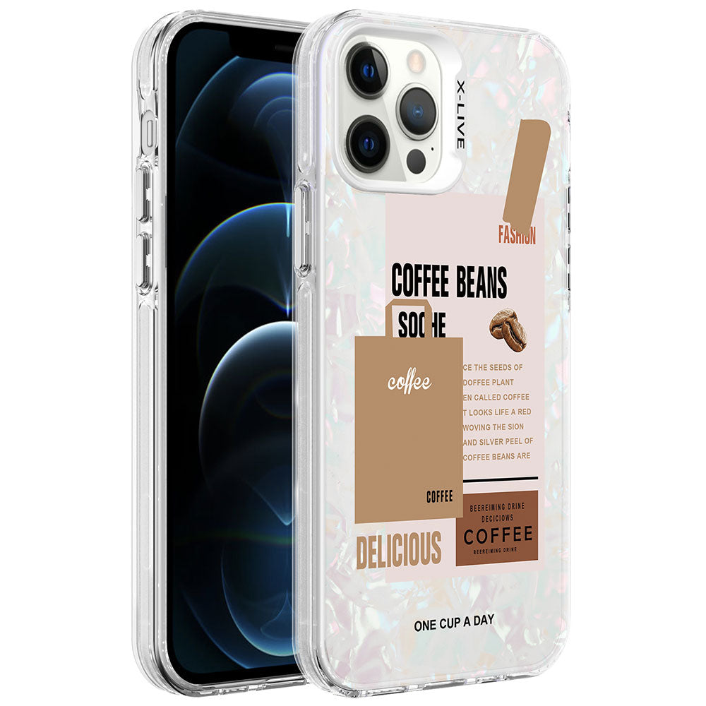 Apple iPhone 12 Pro Max Kılıf Mermer Desenli Zore Marbello Kapak Kahverengi