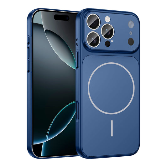 Apple iPhone 12 Pro Max Kılıf Zore M-Safe Şarj Özellikli Kamera Korumalı Formen Kapak Lacivert