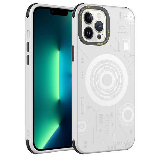 Apple iPhone 12 Pro Max Kılıf Zore Wireless Şarj Özellikli Desenli Hot Kapak Lacivert