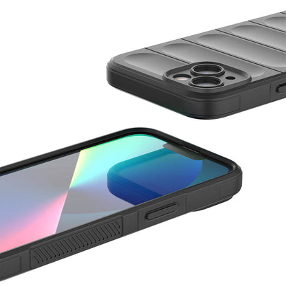 Apple iPhone 13 Kılıf Esnek TPU Oyuklu Arka Yüzey Tasarımlı Zore Etnik Silikon Kapak Lacivert