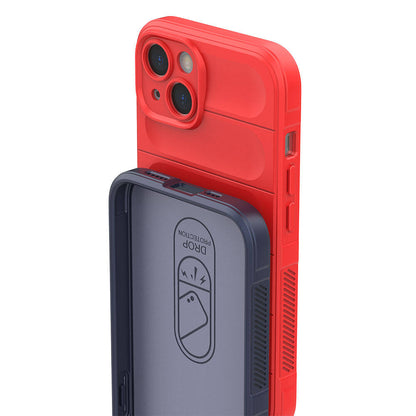 Apple iPhone 13 Kılıf Esnek TPU Oyuklu Arka Yüzey Tasarımlı Zore Etnik Silikon Kapak Kırmızı